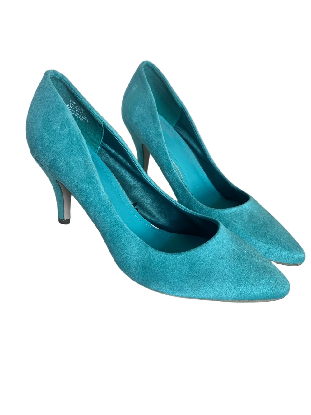 H&M Pointed-Toe Teal Suede Pumps Women's Heels Size 6